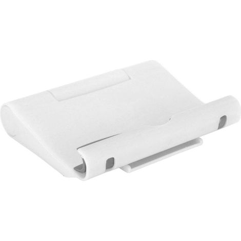 Support de téléphone multifonctionnel pliable, support de bureau portable en plastique blanc pour téléphone portable et tablette