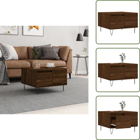 Couchtisch Braun Eichen-Optik 55x55x36,5 cm Holzwerkstoff - Couchtisch - Wohnzimmerstil - Eiche Optik - Holzmöbel - Holzwerkstoff (1/5)