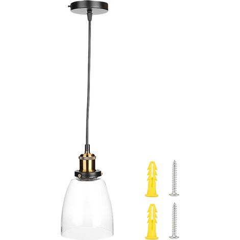 Ortviai Suspension LED Moderne en Verre avec Douille E27 – Lampe Plafonnier pour Bureau, Café, Couloir ou Salle à Manger