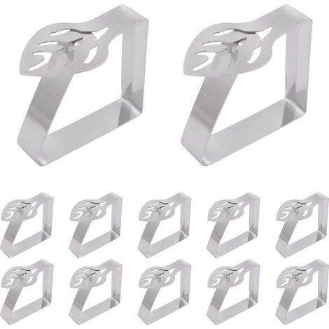 12-teiliges Tischdecken-Set aus Edelstahl – Blattform – rutschfest – winddicht – für Biergarten, Picknick, Camping – einteiliges Design (1/5)