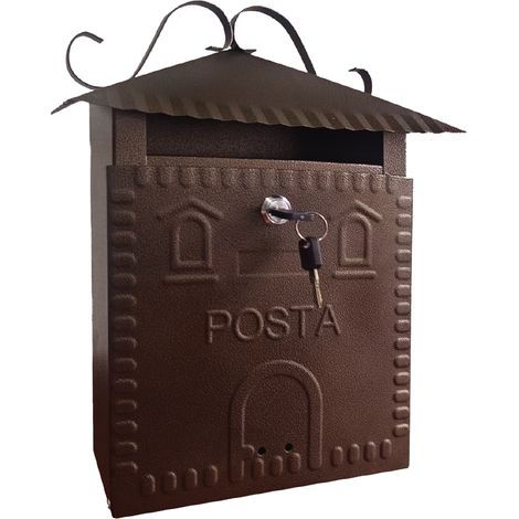 CASSETTA POSTALE 'IRIS' cm 36x9x h 32 - rame antico  - KASART