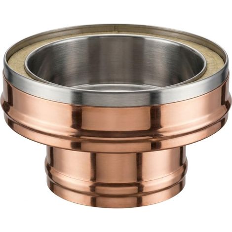MAKA Aumento Piatto Canna Fumaria Doppia Parete Aria Inox Rame Ø 130 a 150 mm (1/5)