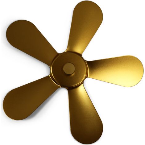 Pales de ventilateur de four, 5 pales, alliage d'aluminium, améliorent la circulation de l'air chaud, large compatibilité, installation facile sur la cheminée (doré)