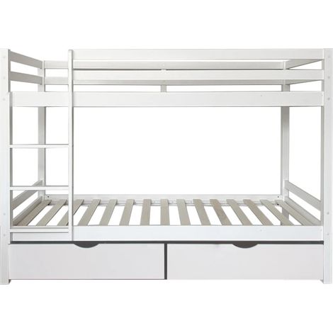 Litera + 2 cajones madera blanco 90x190/90x190cm