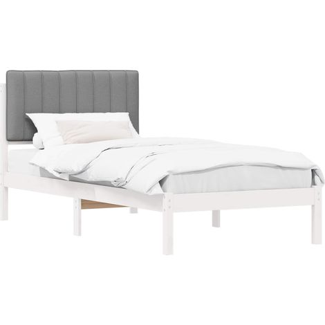Maison Exclusive - Letto con Testiera Rivestita Grigio chiaro 90 x 190 cm (1/5)
