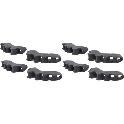 Lot de 8 séparateurs d'orteils en silicone, design ergonomique, faciles à nettoyer, correcteurs d'orteils superposés pour femmes et hommes, noir (1/5)
