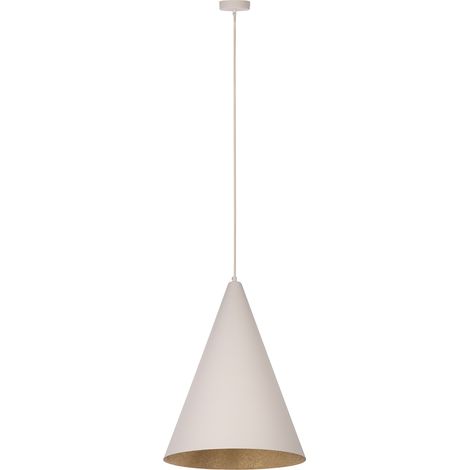 Suspension moderne beige-or cône 35 cm E27 Vesuvio Sigma (1/2)