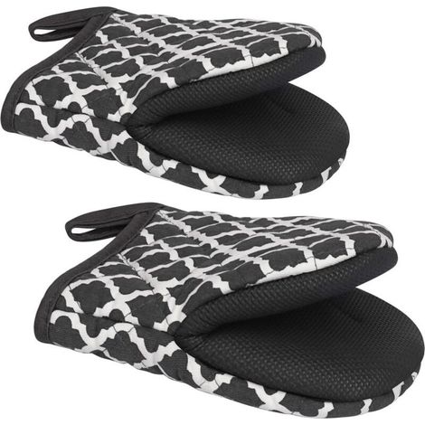 Gants De Cuisine - Silicone Résistant À La Chaleur Jusqu'à 260 °C - Antidérapants - Pour Four Et Grill - Lot De 2 (1/4)
