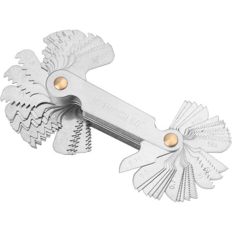 Calibro per filettature metriche – 58 lame – calibro per passo filettatura – pollici metrici