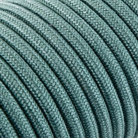 Fil Électrique Tissu Vert Sauge 2x0,75mm² - Câble Électrique Textile de Qualité