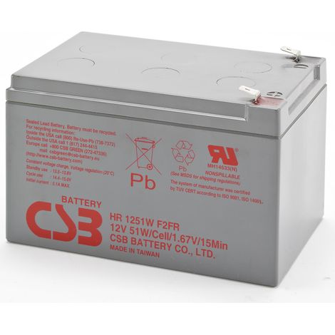 CSB Hochstrom Bleiakku HR1251W 12V 51W - 12Ah Faston 6,3mm