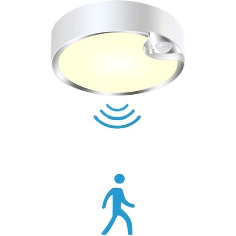 LED-Deckenleuchte mit Bewegungsmelder, runde, batteriebetriebene Deckenleuchte für die Verandatoilette, warmes Licht (Batterien nicht im Lieferumfang enthalten) (1/5)