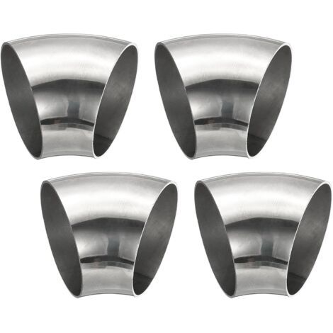 4pcs Coude À 45 Degrés Avec Mandrin, 60mm Diamètre Extérieur Acier D'Échappement Raccord De Tuyauterie Inoxydable 304 Pour Tuyau - 63mm (1/5)