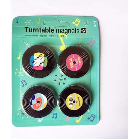 Autocollant Magnetique Pour Refrigerateur - Cassettes Audio - Design Retro - ABS - 4,2 x 3 cm et 4,2 x 4,2 cm - Lot de 4 (1/5)