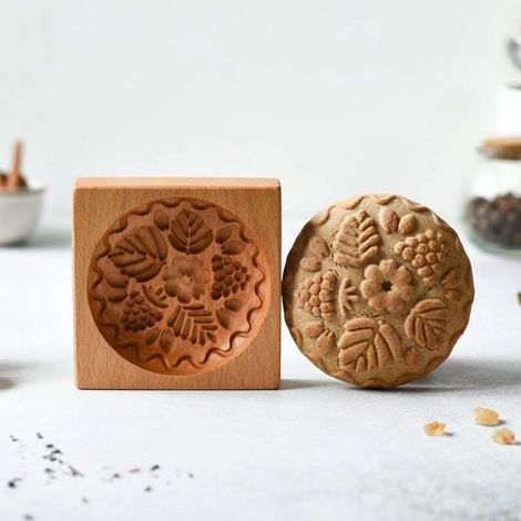 Emporte-pièce en bois, moule à biscuits sculpté, moule à gaufrage, presses à biscuits, tampons, moule à biscuits en pain d'épice pour biscuits faits maison (1/5)