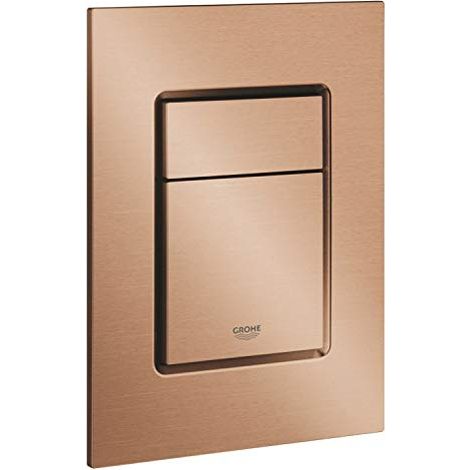 Grohe – Plaque de commande WC Warm Sunset brossé – Montage vertical 130 x 172 mm – Technologie EcoJoy pour consommation d’eau réduite