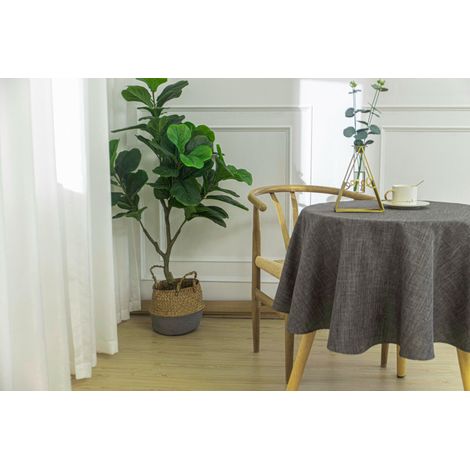 Tischdecke fleckabweisend einfarbig anthrazit rund 160 cm (1/5)