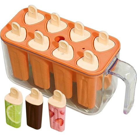 Bac à glaçons en silicone 8 compartiments , moules facilement amovibles , compatible congélateur , r (1/5)