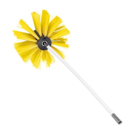 [JAMAIS UTILISÉ]Kit ramoneur gainé tuyau 400 x 8 mm avec tige et tête de brosse jaune 150 mm total 7 mètres 11 tiges de 600 mm connexion facile