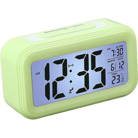 Réveil électronique silencieux - Les paresseux sont avides de sommeil - Réveil intelligent LED à capteur de lumière - Vert (1/5)