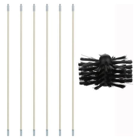 Brosse de ramonage, kit de nettoyage pour poêles à bois et à granulés comprenant 9 tuyaux en nylon, 1 tête de brosse et 1 tige hexagonale pour conduits d'évacuation de granulés – RAPANDA (1/5)