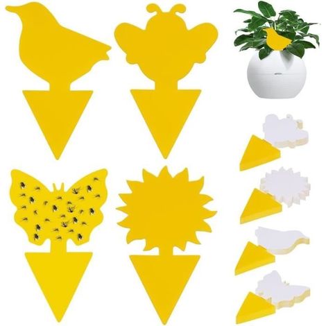 Anti-Mücken-Pflanzen, 80 Stück Mückenfallen für Pflanzen, klebrige doppelseitige Fallen, für Garten, Pflanzen, Blumen, Früchte
