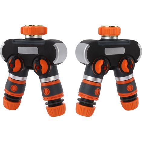 Adaptateur répartiteur de robinet 1 entrée 2 sorties, répartiteur de tuyau haute pression à 2 voies pour le nettoyage de véhicules et le jardinage extérieur (1/5)