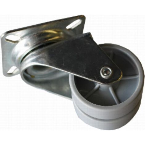 FPLUS rueda pvc con placa 50 mm. doble sin freno 17450 , Rueda doble de pvc
Diametro rueda 50 mm.
Peso maximo. 75 KG.
Altura total     71 mm.
Placa giratoria