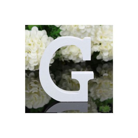 LETTERA "G" IN LEGNO BIANCO 12CM ALFABETO MATRIMONI COMPLEANNI DECORAZIONI FESTA