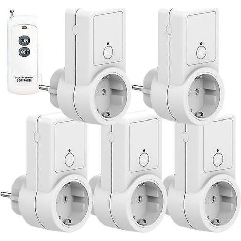 5er-Packung kabellose, ferngesteuerte Smart-Steckdosen mit europäischem Standardstecker [DB] 1 Stück