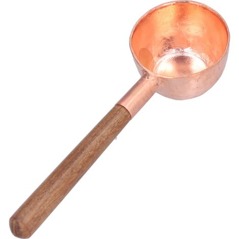 Cuillère à café martelée, cuillère doseuse, cuillère à café en bois composite de cuivre (1/5)