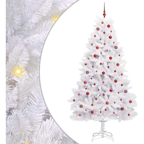 Sapin de Noël Artificiel à Branches Articulées Blanc 240 cm CFW112975 (1/5)
