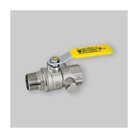 VALVOLA SFERA GAS M/F CON DUE PRESE PRESSIONE LEVA ACCIAIO - 1" (1/2)