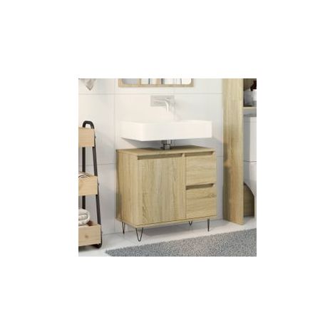 Armoire salle de bain chêne sonoma 65x33x60 (1/5)