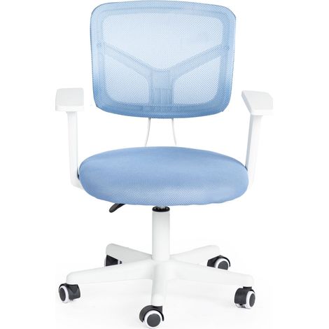 FurnitureR Chaise de bureau ergonomique réglable en hauteur, chaise pivotante avec accoudoirs pour bureau, salle d'étude, Bleu (1/5)