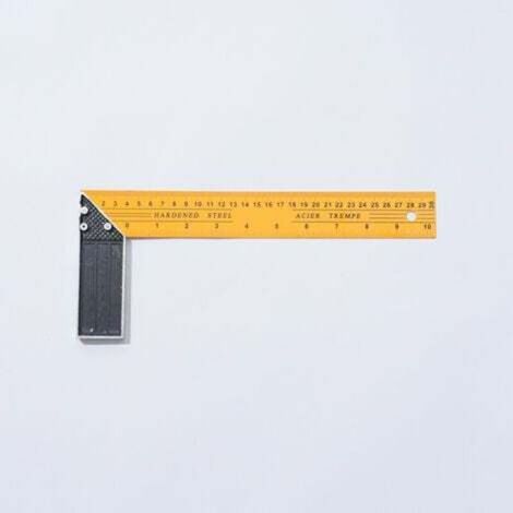 Squadra da falegnameria da 250 mm, base in alluminio, strumento di misurazione della lunghezza, colore giallo