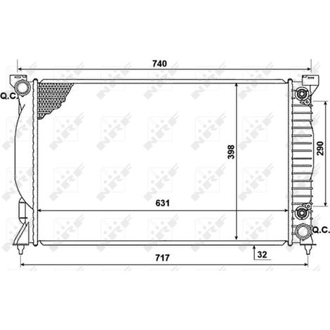 Radiateur, refroidissement du moteur NRF 53958 AUDI 8E0121251P