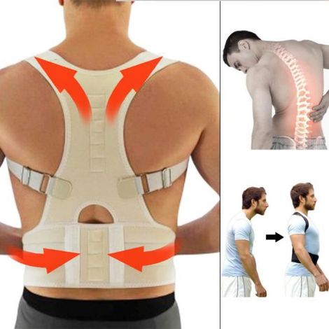 Correcteur De Posture - Avec Aimants Intégrés - Pour Soutien Lombaire Et Épaules - Réglable Unisexe - Tailles S M L XL (1/3)