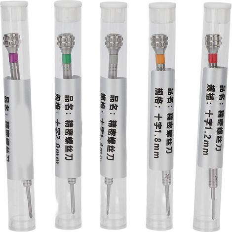 Tournevis de précision 5 pièces en acier résistant, embouts cruciformes pour réparation de montres, téléphones, ordinateurs et lunettes (1/5)