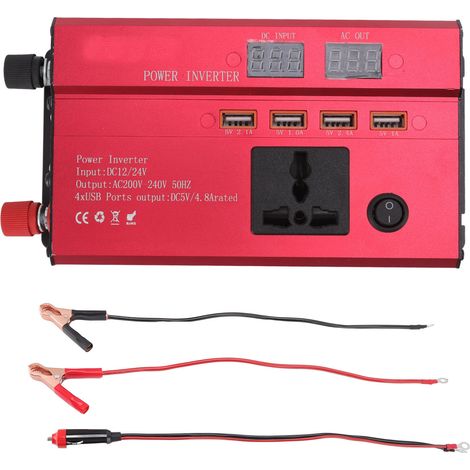 Onduleur de Voiture 420W 12V/24V vers 220V, 4 Ports USB, Écran LED, Alliage d'Aluminium, Charge Sécurisée (1/5)