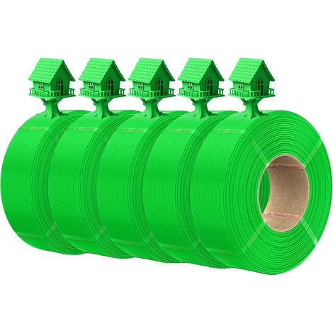 Filamento per stampante 3D, PLA Plus, design ecologico, PLA verde, 5 rotoli (1/2)