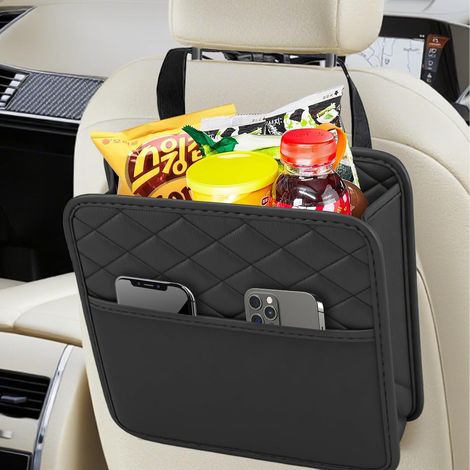 Car Back Seat Organizer, Waterproof PU Leather Car Seat Storage Bag, Large Foldable Hanging Organizer for Kids and Adults Accessories (1/5)