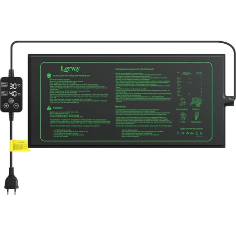 Heating Mat for Plants with Thermostat, 30 W, IP67 Waterproof, 25 × Digital temperature control from 0 to 122 °F, uniform heating film, ideal for greenhouse, cultivation and terrarium (1/5)