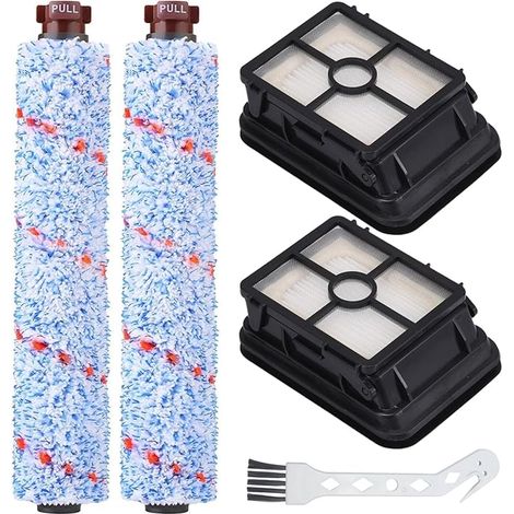 Repuestos para cepillo giratorio y filtro, compatibles con la aspiradora Bissell CrossWave 2306A 1785A 3888A (números de referencia 1608683, 160-8683, 1608684): 2 cepillos giratorios, 2 filtros HEPA,  (1/4)