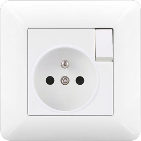 Prise Murale avec Interrupteur 16A 240V – Prise Électrique Encastrable Norme Française Blanc(1 pièce) (1/5)