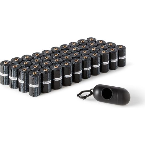 Lot de 600 sacs à déjections canines avec distributeur et clip pour laisse, non parfumés, 40 paquets de 15 sacs (1/5)