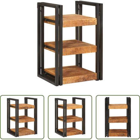 vidaXL Holz Nachttisch -  Nachttisch Braun und Schwarz 38 x 33 x 58 cm Massivholz Mango (1/5)