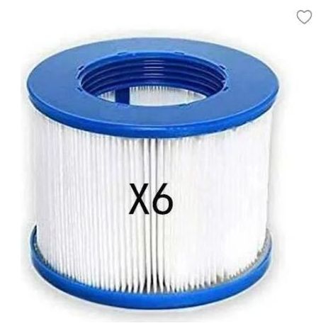 6 Cartouches à Filtre à Vis pour Spa Gonflable (Sans Vis 60mm)