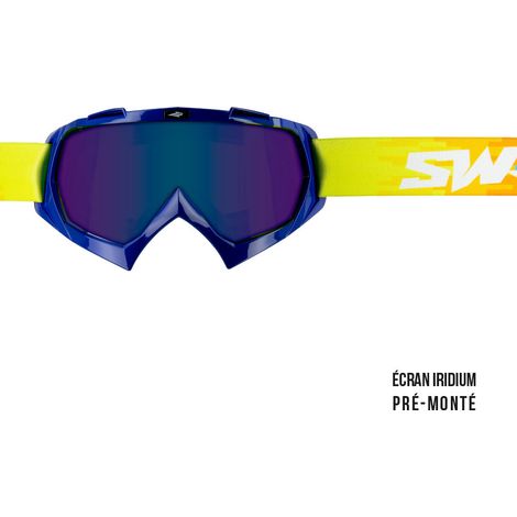 Masque cross SWAP'S PIXEL Bleu + Ecran Iridium Bleu PRÉ-MONTÉ