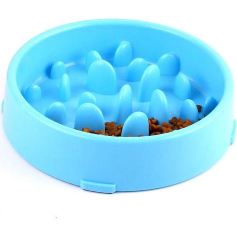 Dog Feeder Slow Eating Pet Bowl respectueux de l'environnement Durable Non Toxique Prévention Étouffement Bol Design sain pour Chien Pet 20CM (Bleu) (1/5)